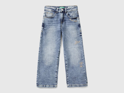 Benetton Blue Girls Straight Leg Jeans in Denim SKU: 45ONCE03C_901 Image 01