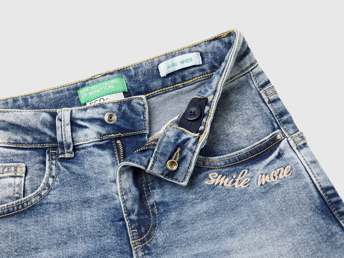 Benetton Blue Girls Straight Leg Jeans in Denim SKU: 45ONCE03C_901 Image 03