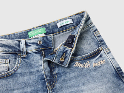 Benetton Blue Girls Straight Leg Jeans in Denim SKU: 45ONCE03C_901 Image 03