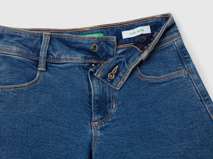 Benetton Blue Girls Cotton Blend Jeans SKU: 45ONCE03R_901 Image 03