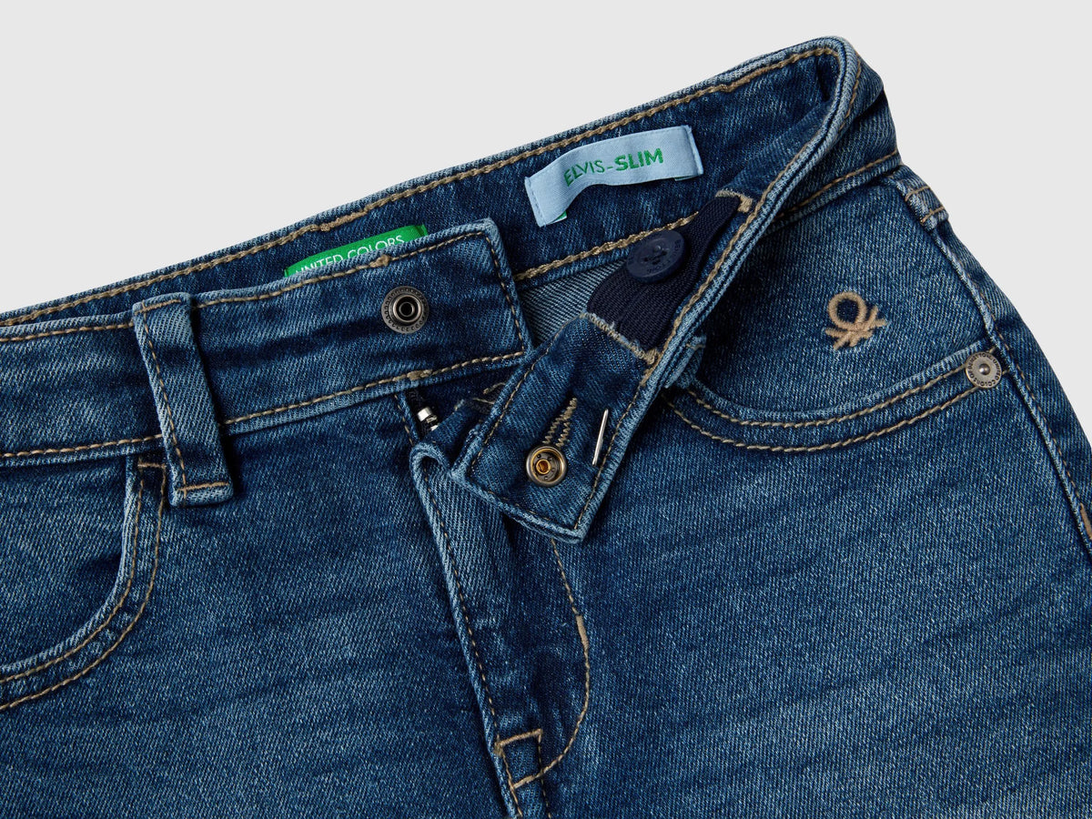 Benetton Dark Blue Boys Slim Fit Jeans SKU: 45ONGE01X_901 Image 03