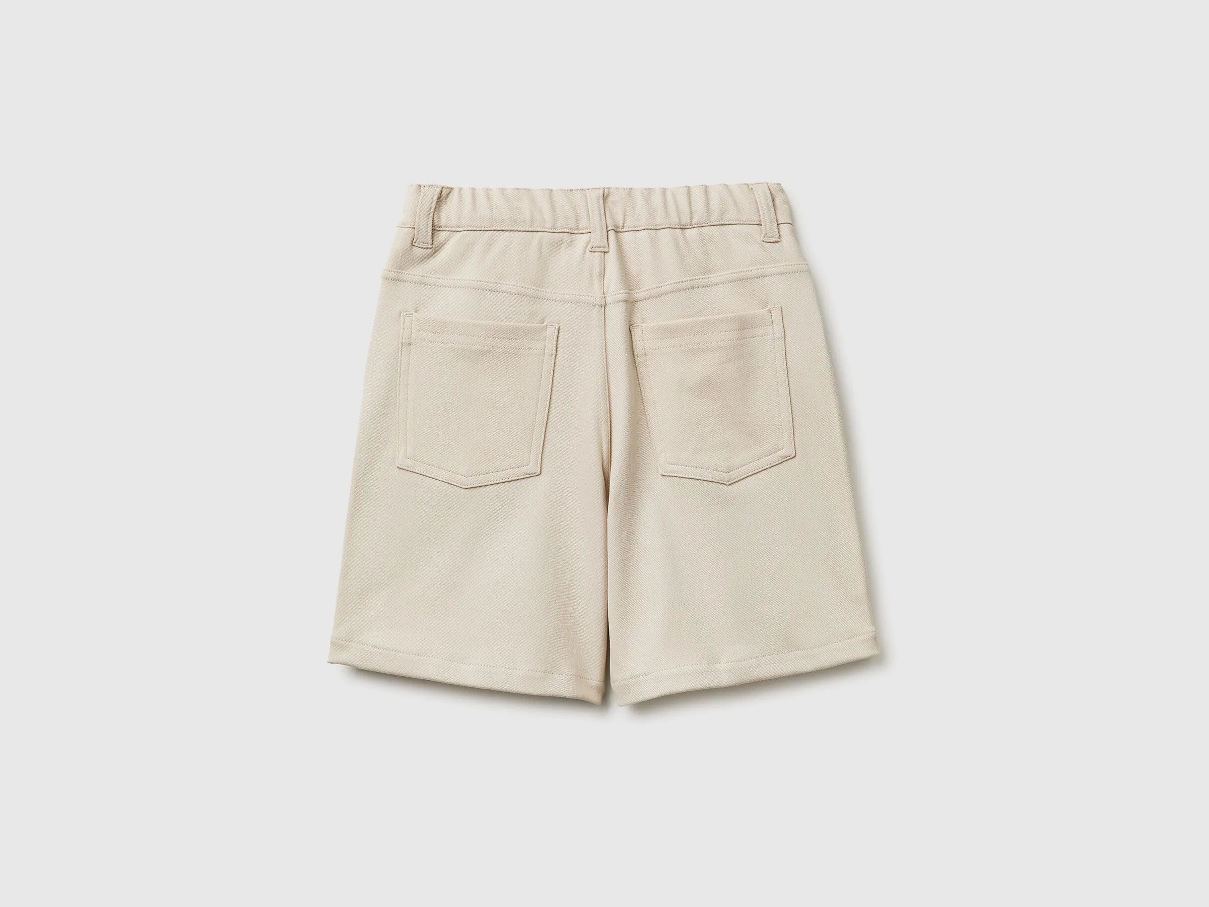 Benetton Beige Boys Bermuda Shorts with Drawstring SKU: 46D6C904E_152 Image 02
