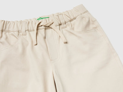 Benetton Beige Boys Bermuda Shorts with Drawstring SKU: 46D6C904E_152 Image 03
