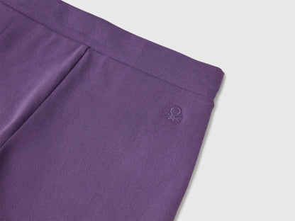 Benetton Purple Girls Wide Trousers in Stretch Cotton SKU: 46D6CE04C_1V4 Image 03