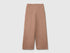 Benetton Brown Girls Wide-Leg Trousers in Stretch Cotton SKU: 46D6CE04C_225 Image 01