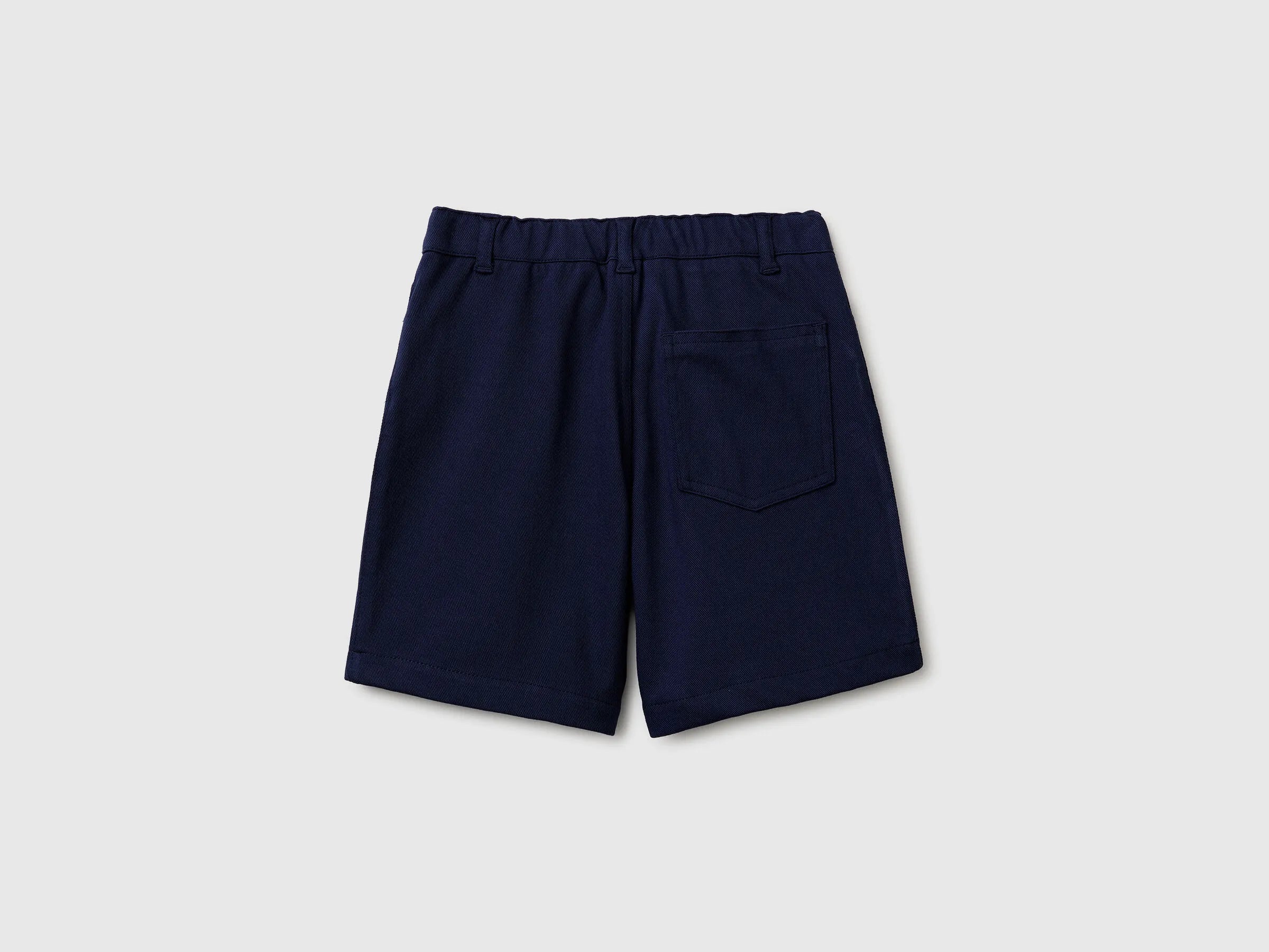 Benetton Dark Blue Boys Stretch Twill Bermuda Shorts SKU: 46D6G9036_252 Image 02