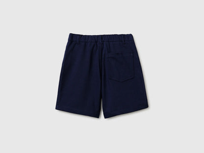 Benetton Dark Blue Boys Stretch Twill Bermuda Shorts SKU: 46D6G9036_252 Image 02