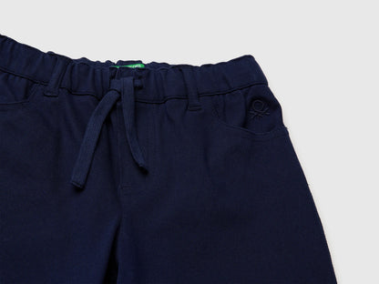 Benetton Dark Blue Boys Stretch Twill Bermuda Shorts SKU: 46D6G9036_252 Image 03