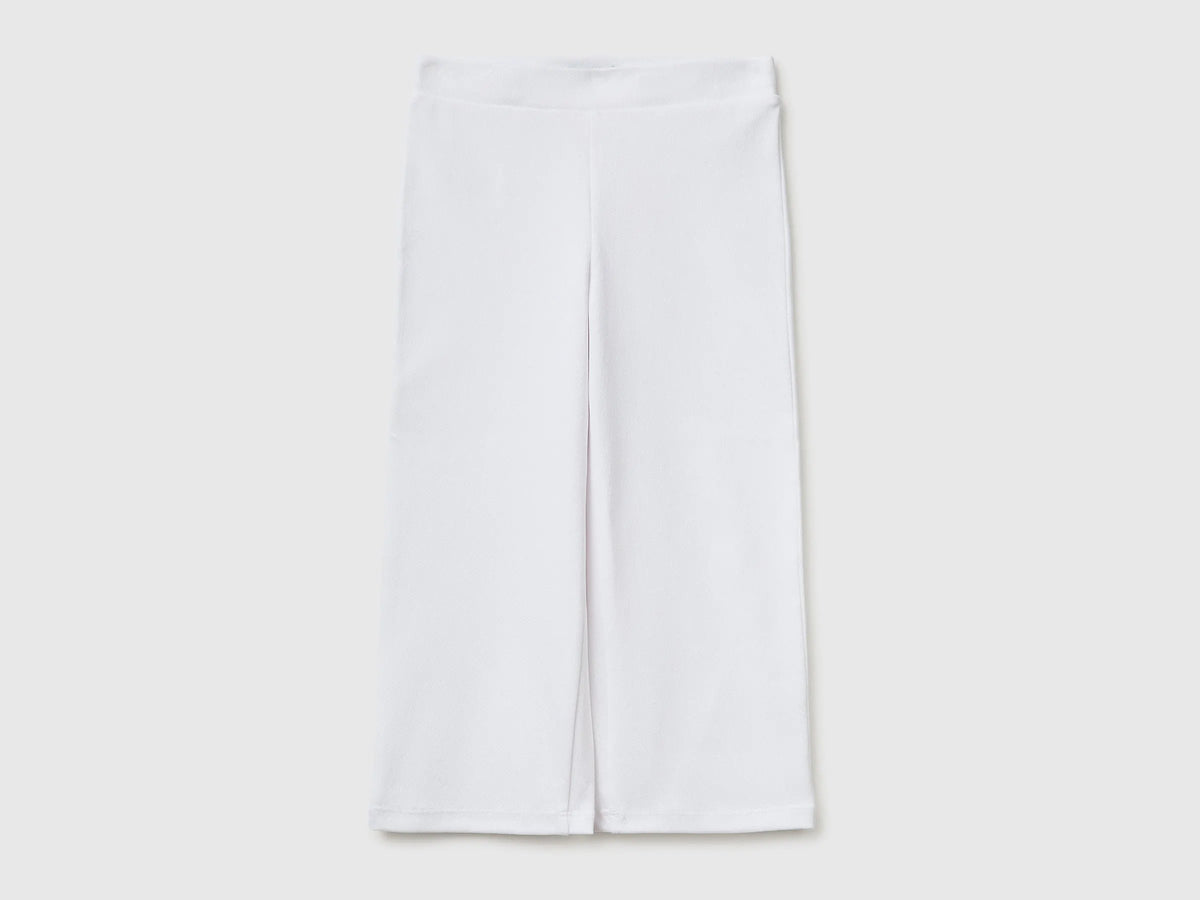 Benetton White Girls Trousers with Straight Leg SKU: 46D6GF02M_101 Image 01