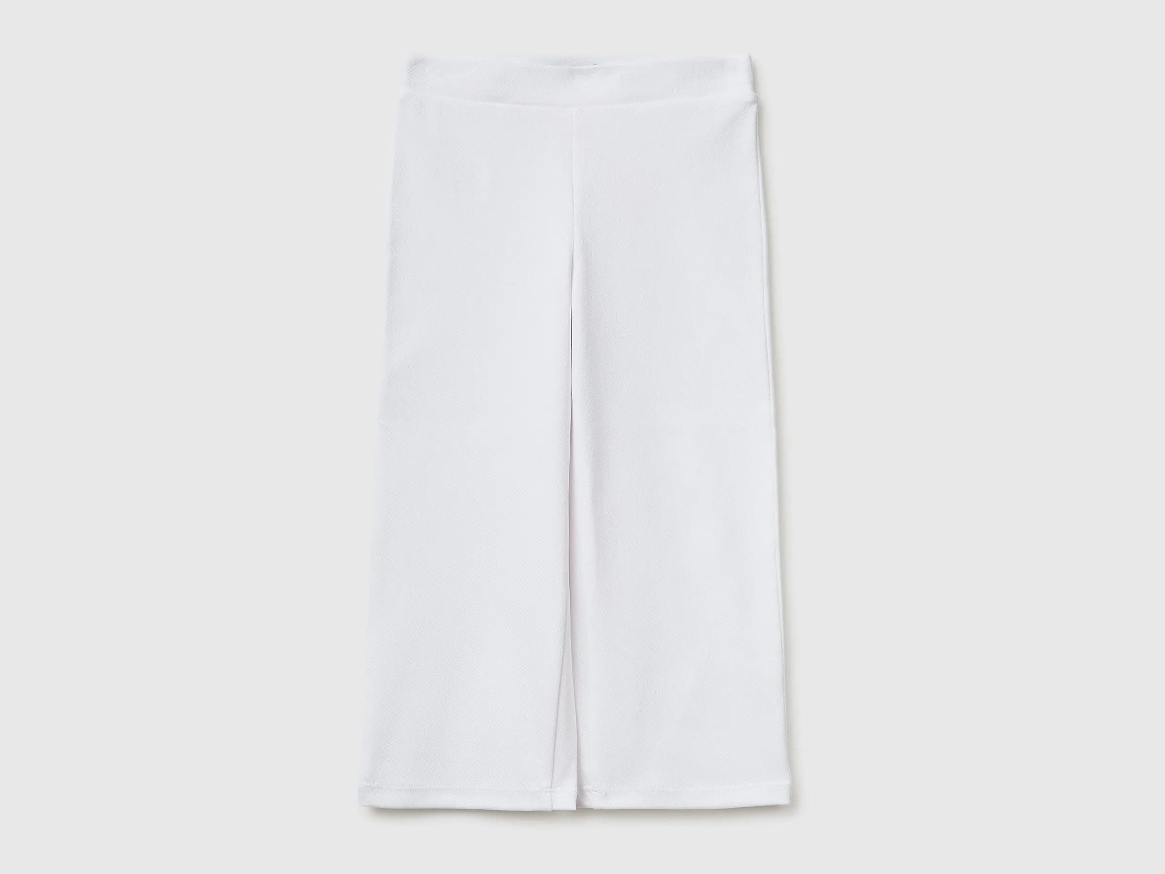 Benetton White Girls Trousers with Straight Leg SKU: 46D6GF02M_101 Image 01