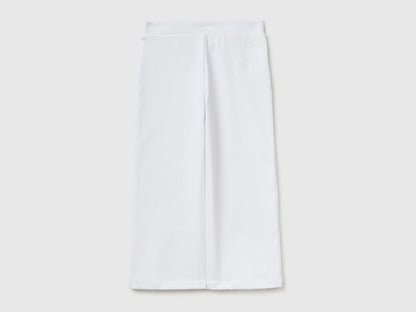 Benetton White Girls Trousers with Straight Leg SKU: 46D6GF02M_101 Image 02