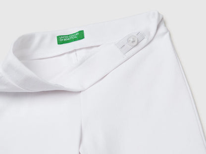 Benetton White Girls Trousers with Straight Leg SKU: 46D6GF02M_101 Image 03