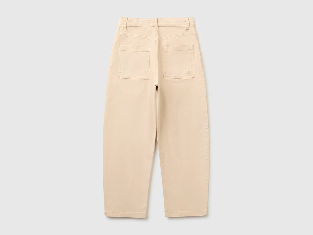 Benetton Beige Boys Five-Pocket Trousers SKU: 46F5CE04W_74Z Image 02