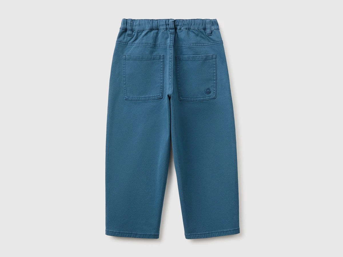 Benetton Dark Blue Boys Stretch Cotton Trousers SKU: 46F5GF037_97T Image 02