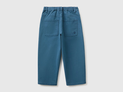 Benetton Dark Blue Boys Stretch Cotton Trousers SKU: 46F5GF037_97T Image 02