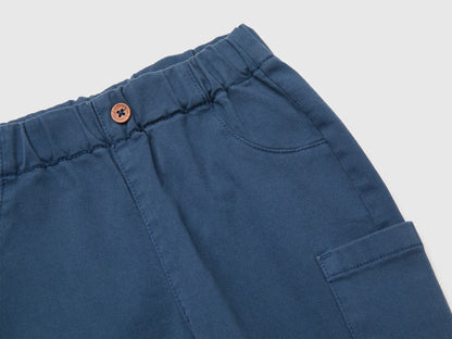 Benetton Dark Blue Unisex Trousers with Embroidered Pocket SKU: 46ZDAF01Z_955 Image 03