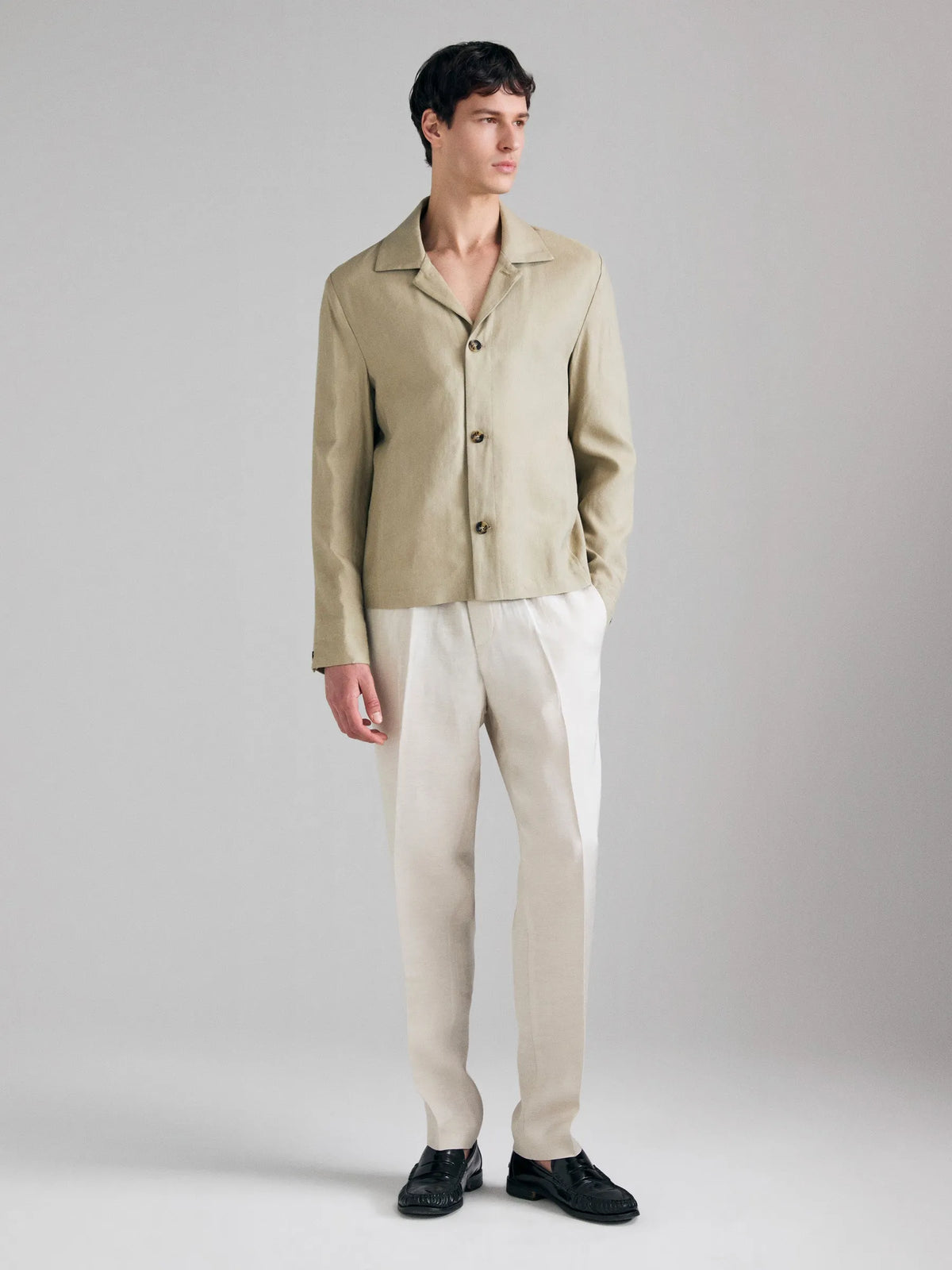 Sisley Creamy white Men Linen Blend Joggers SKU: 47HVSF061_901 Image 01