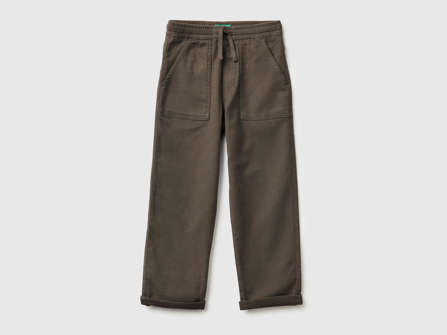 Benetton_Brown_Joggers with Cotton Blend with Drawstring_47K0CF03T_26H_01