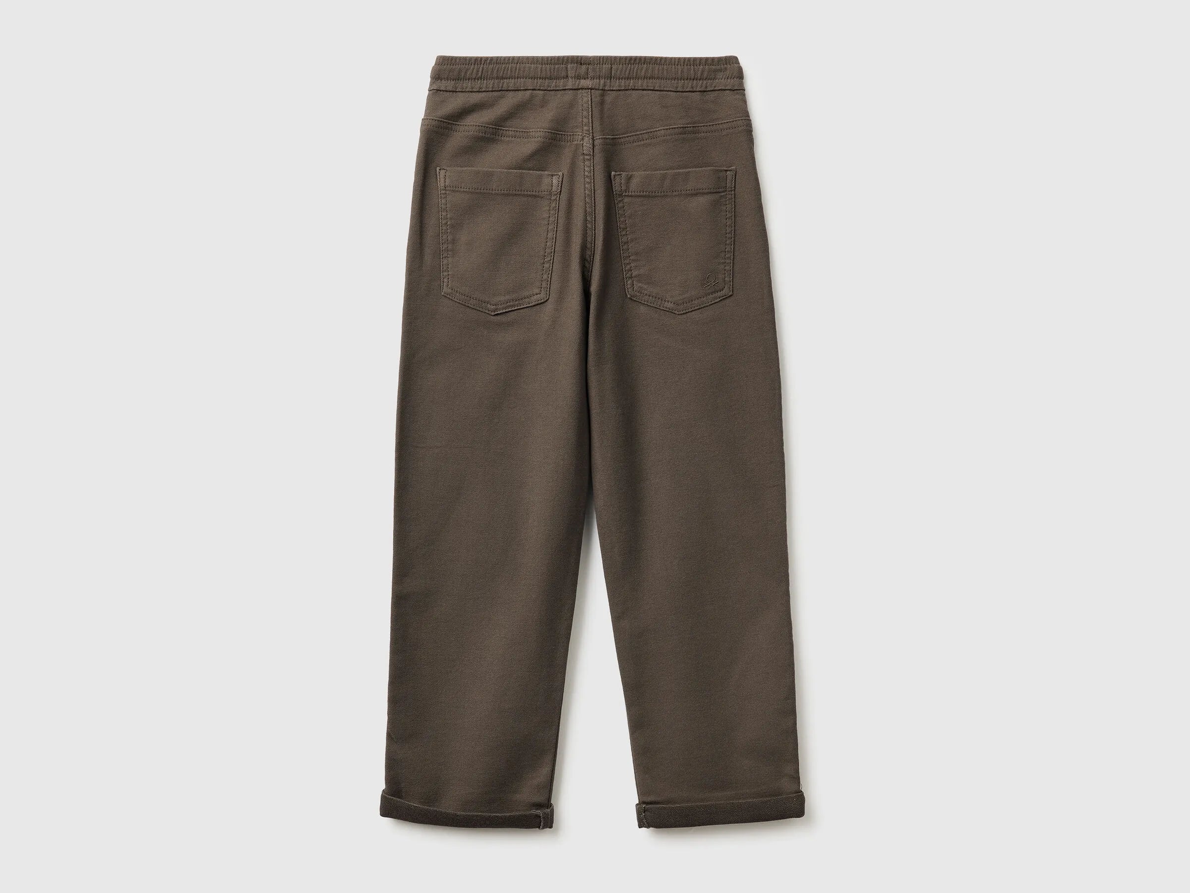 Benetton_Brown_Joggers with Cotton Blend with Drawstring_47K0CF03T_26H_02