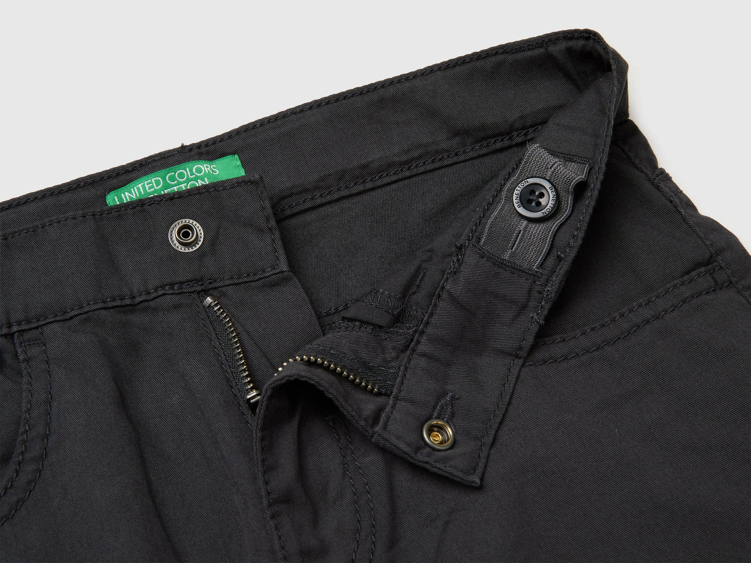 Benetton Dark gray Boys Lightweight Bermuda Shorts with Pockets SKU: 47RGC902U_19E Image 03