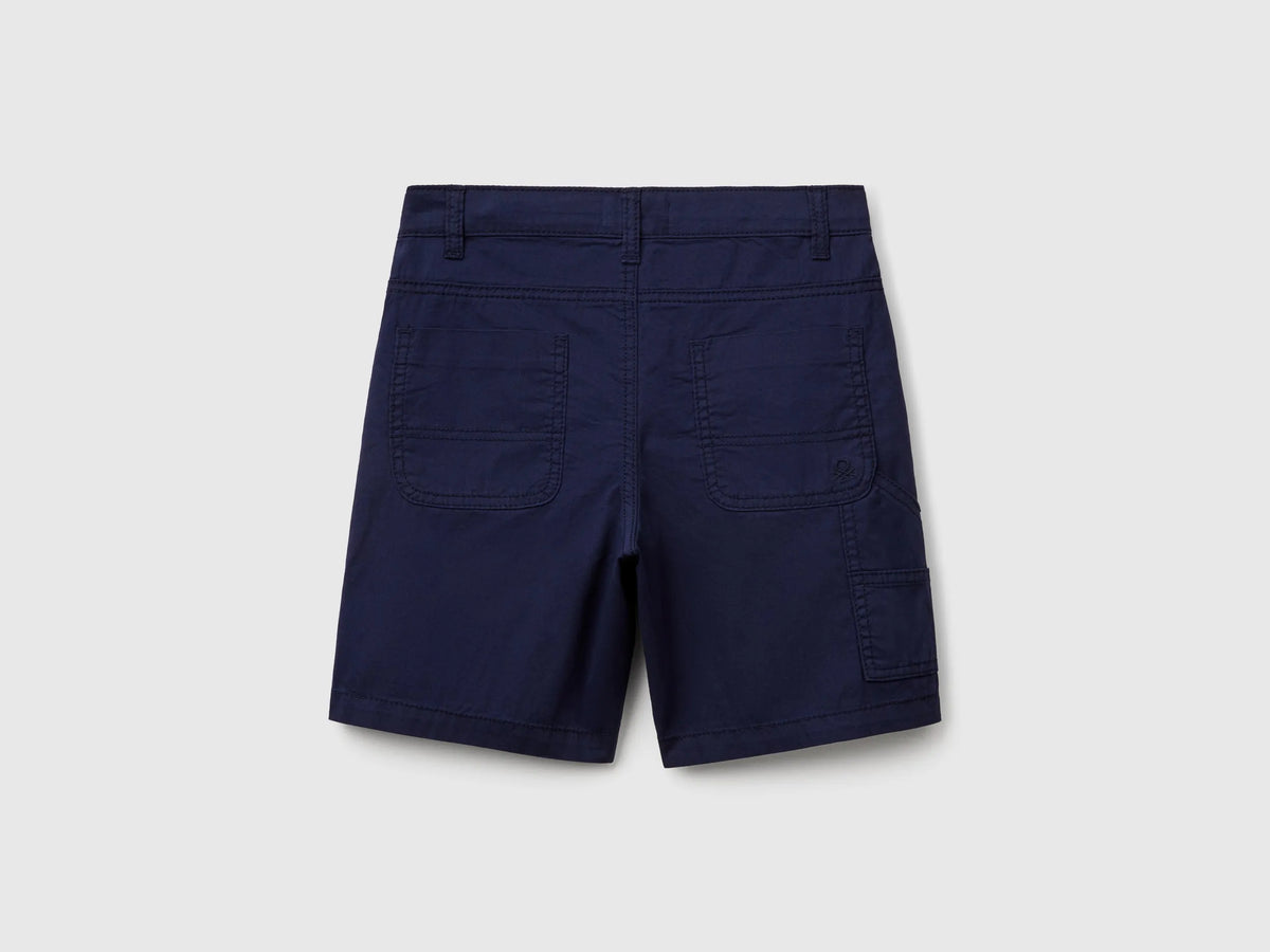 Benetton Dark blue Boys Lightweight Bermuda Shorts with Pockets SKU: 47RGC902U_252 Image 02