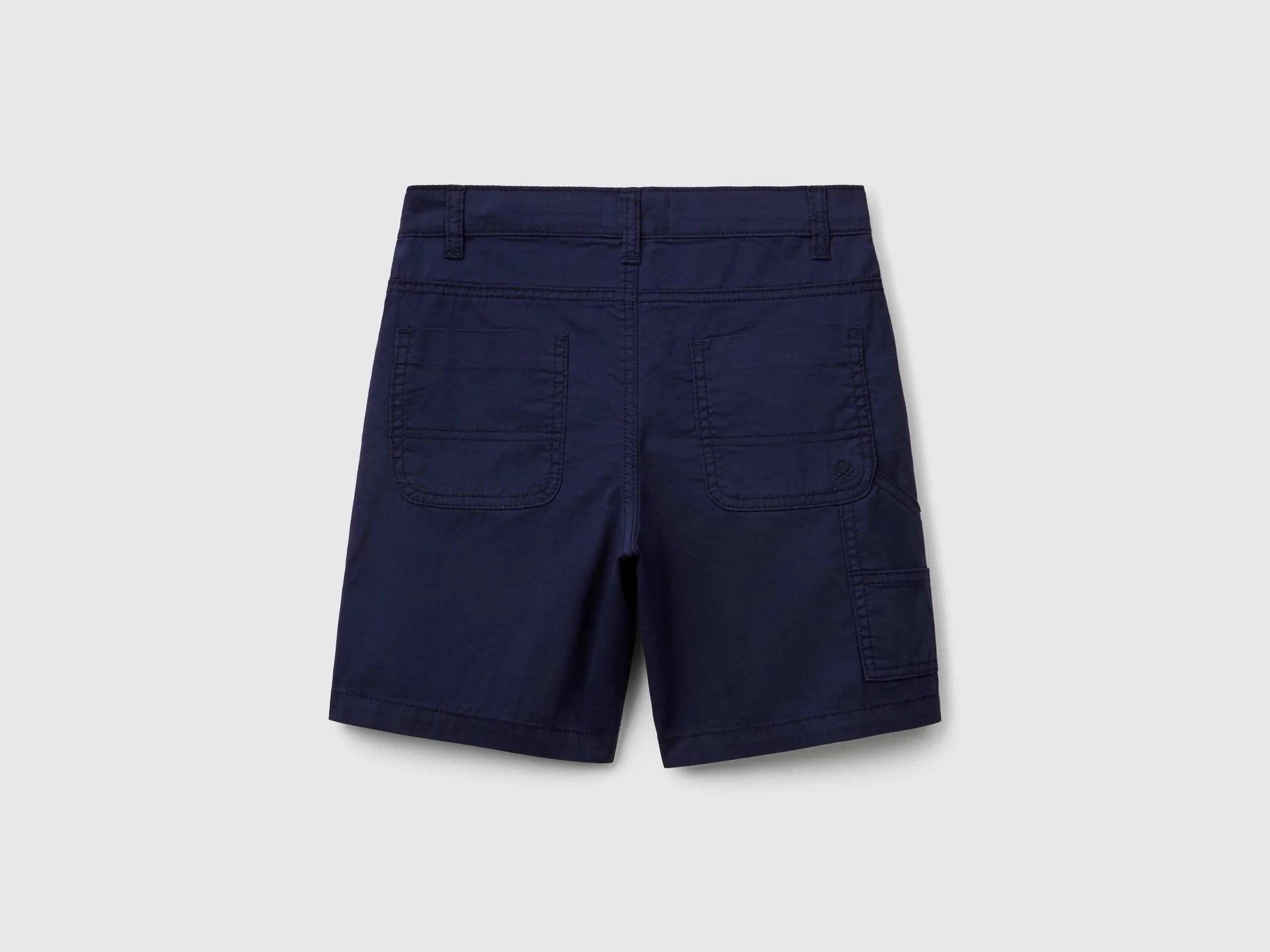 Benetton Dark blue Boys Lightweight Bermuda Shorts with Pockets SKU: 47RGC902U_252 Image 02