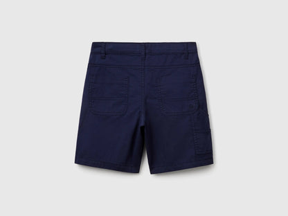 Benetton Dark blue Boys Lightweight Bermuda Shorts with Pockets SKU: 47RGC902U_252 Image 02