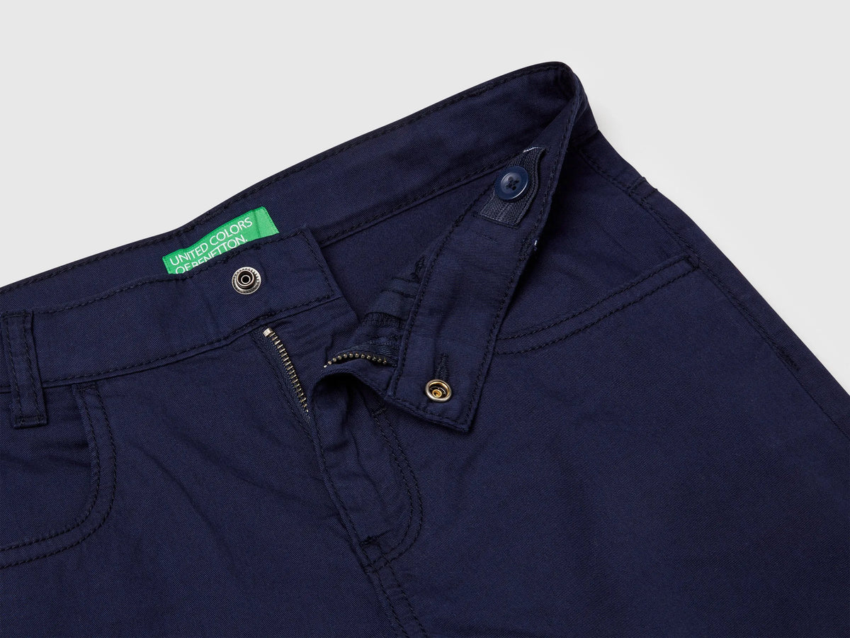 Benetton Dark blue Boys Lightweight Bermuda Shorts with Pockets SKU: 47RGC902U_252 Image 03