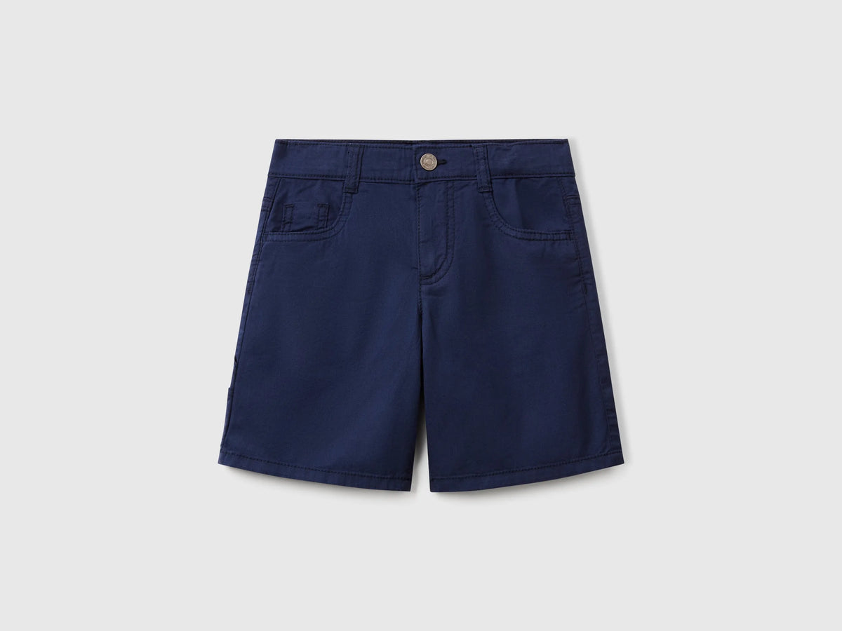 Benetton Dark blue Boys Lightweight Bermuda Shorts with Pockets SKU: 47RGG901Y_252 Image 01
