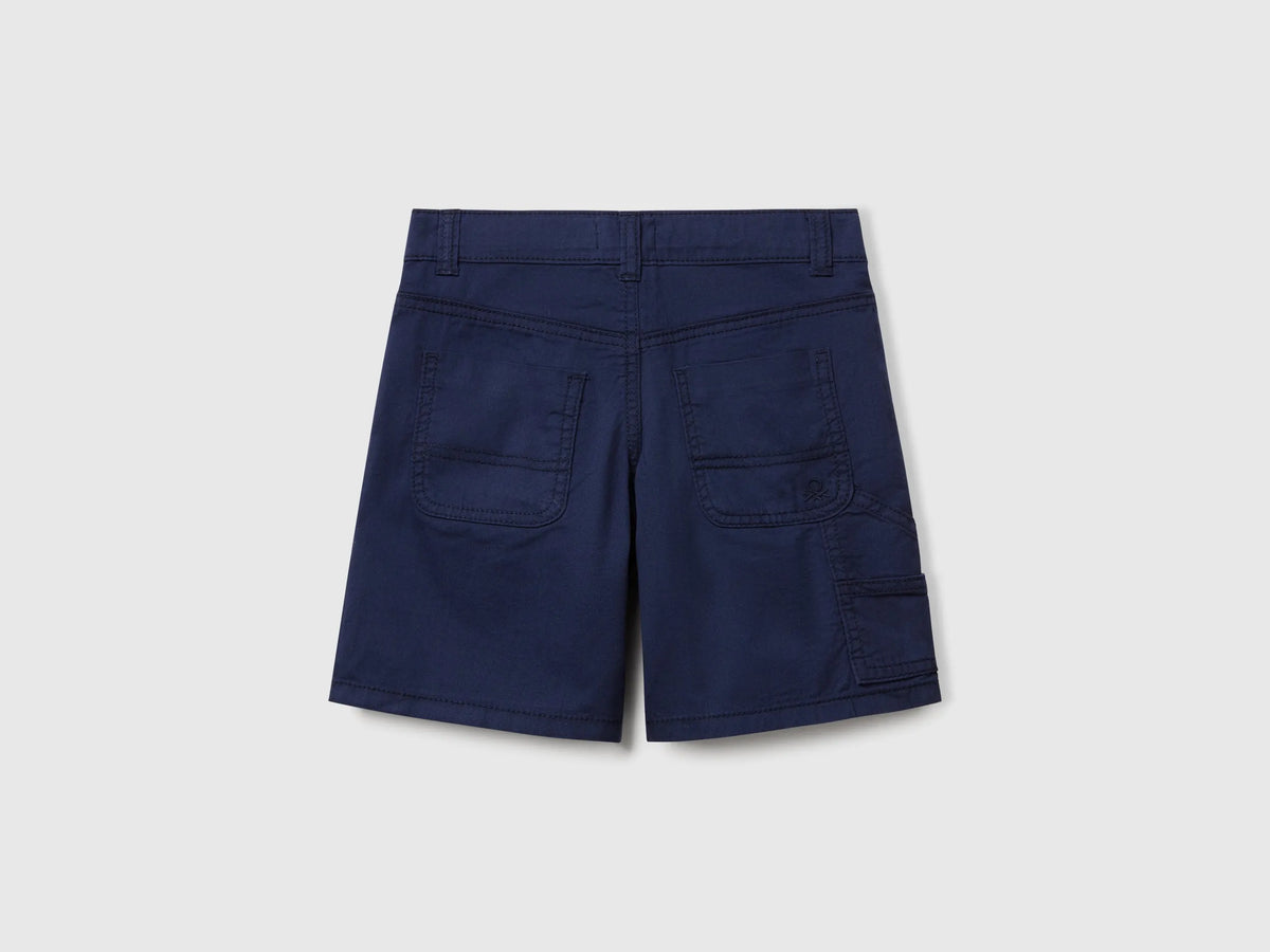 Benetton Dark blue Boys Lightweight Bermuda Shorts with Pockets SKU: 47RGG901Y_252 Image 02