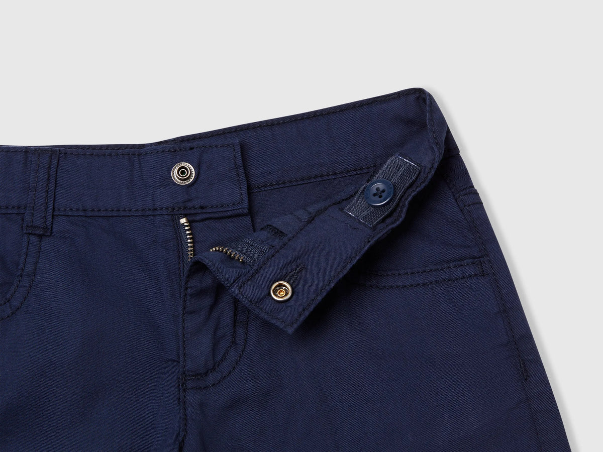 Benetton Dark blue Boys Lightweight Bermuda Shorts with Pockets SKU: 47RGG901Y_252 Image 03