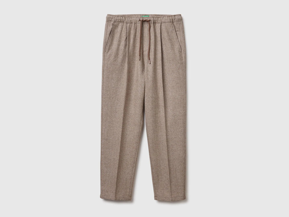 Benetton_Brown_Flannel Joggers_47WUUF05V_901_05