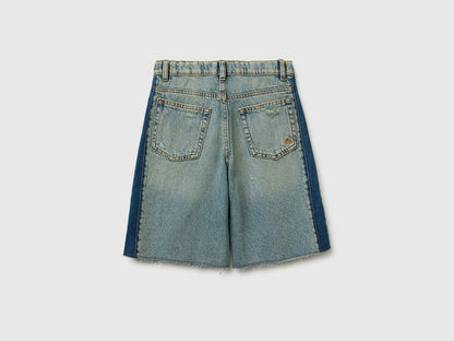 Benetton Blue Boys Two-Tone Denim Bermuda Shorts SKU: 488PC904U_901 Image 02