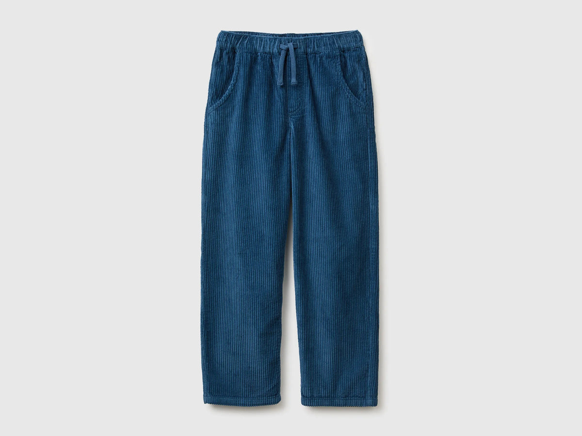Benetton Dark Blue Boys Corduroy Trousers SKU: 48TWCF062_37T Image 01