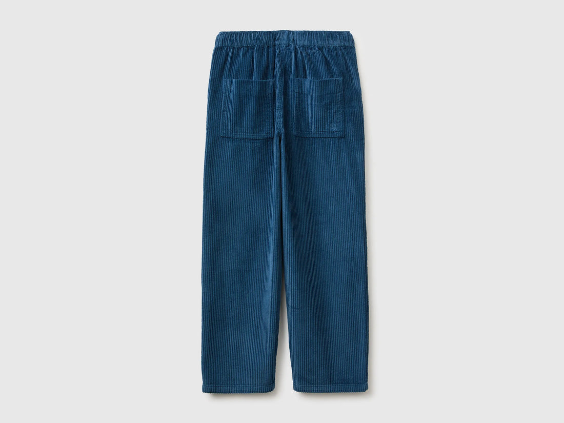 Benetton Dark Blue Boys Corduroy Trousers SKU: 48TWCF062_37T Image 02