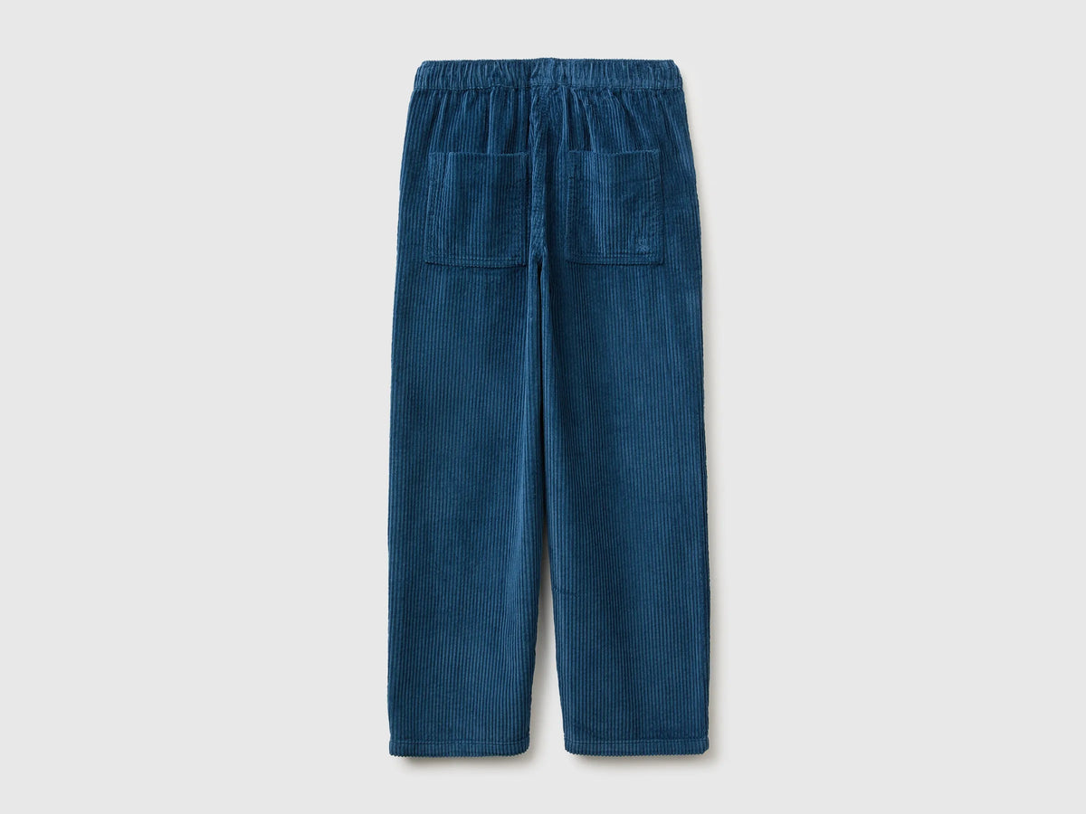 Benetton Dark Blue Boys Corduroy Trousers SKU: 48TWCF062_37T Image 02