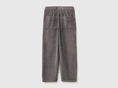 Benetton Gray Boys Corduroy Trousers SKU: 48TWCF062_39R Image 02