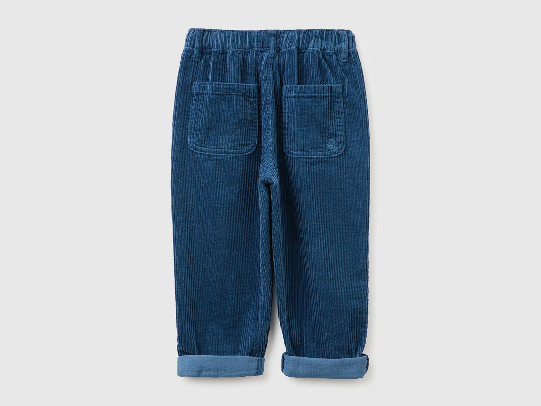 Benetton Dark Blue Boys Corduroy Trousers SKU: 48TWGF03B_37T Image 02
