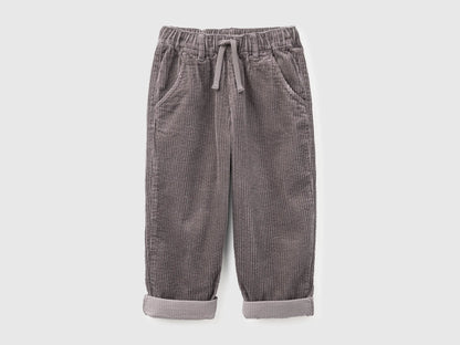 Benetton Gray Boys Corduroy Trousers SKU: 48TWGF03B_39R Image 01