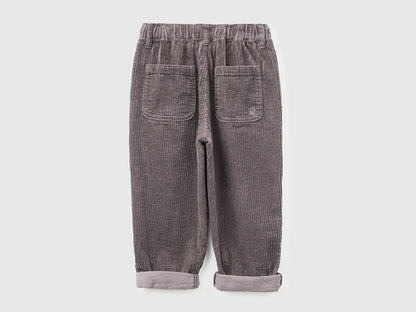 Benetton Gray Boys Corduroy Trousers SKU: 48TWGF03B_39R Image 02