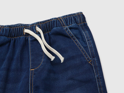 Benetton Blue Boys Denim-Effect Sweatpants SKU: 49F9GF03A_901 Image 03
