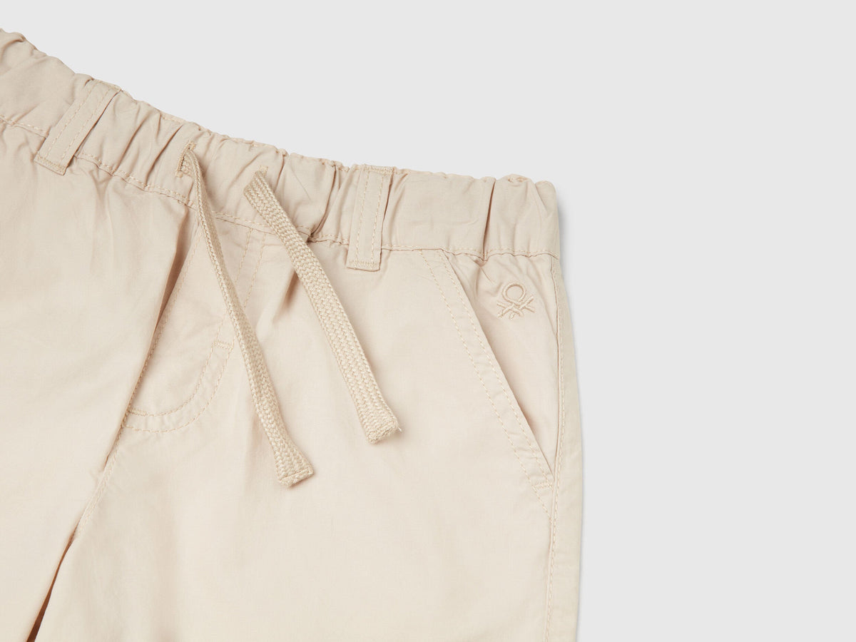 Benetton_100% Cotton Shorts with Drawstring_4AC7G902O_152_03