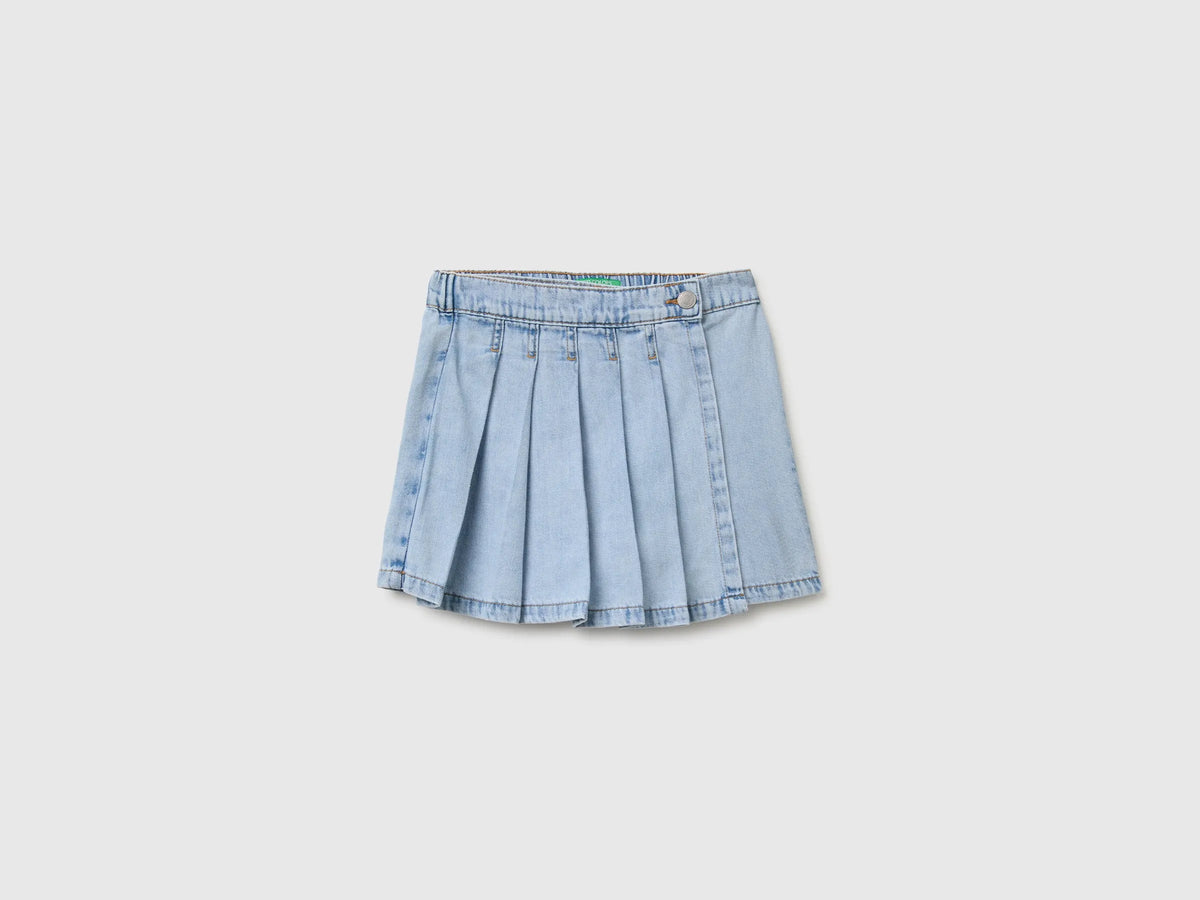 Benetton Blue Girls Denim Culottes SKU: 4AD6C904Z_901 Image 01