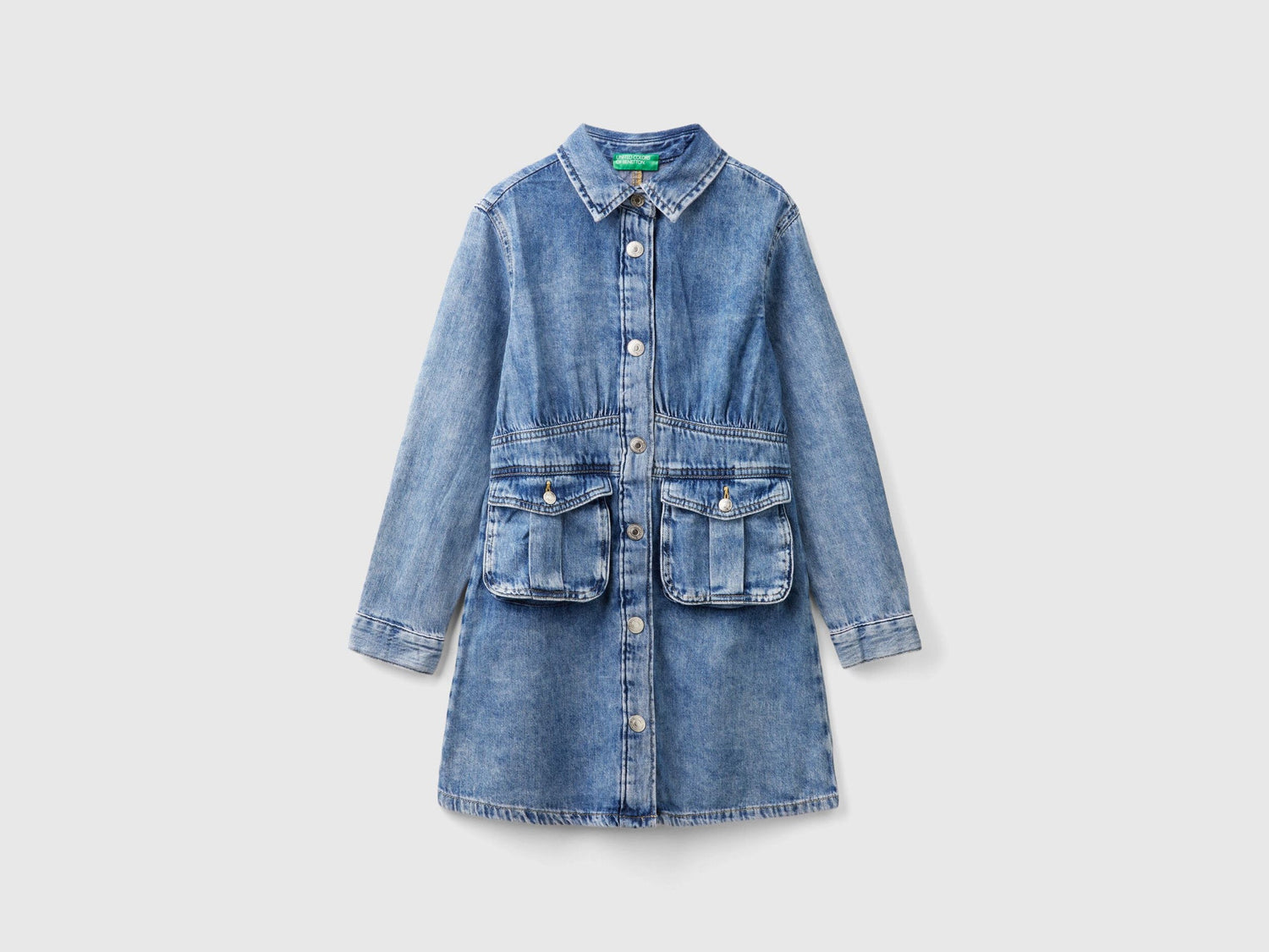 benetton denim dress Vintage 80s Benetton Denim Halter Dress