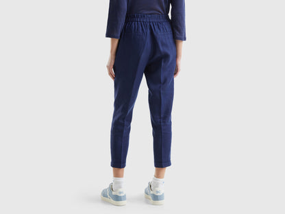 Benetton_Cropped Trousers in 100% Linen_4AGH558X5_252_03