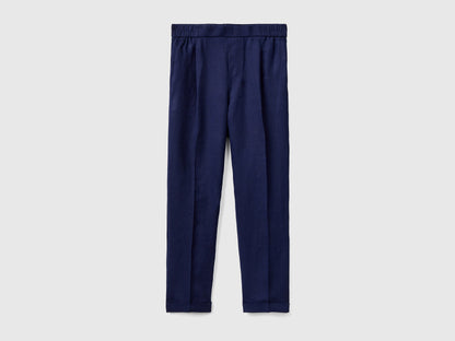 Benetton_Cropped Trousers in 100% Linen_4AGH558X5_252_04