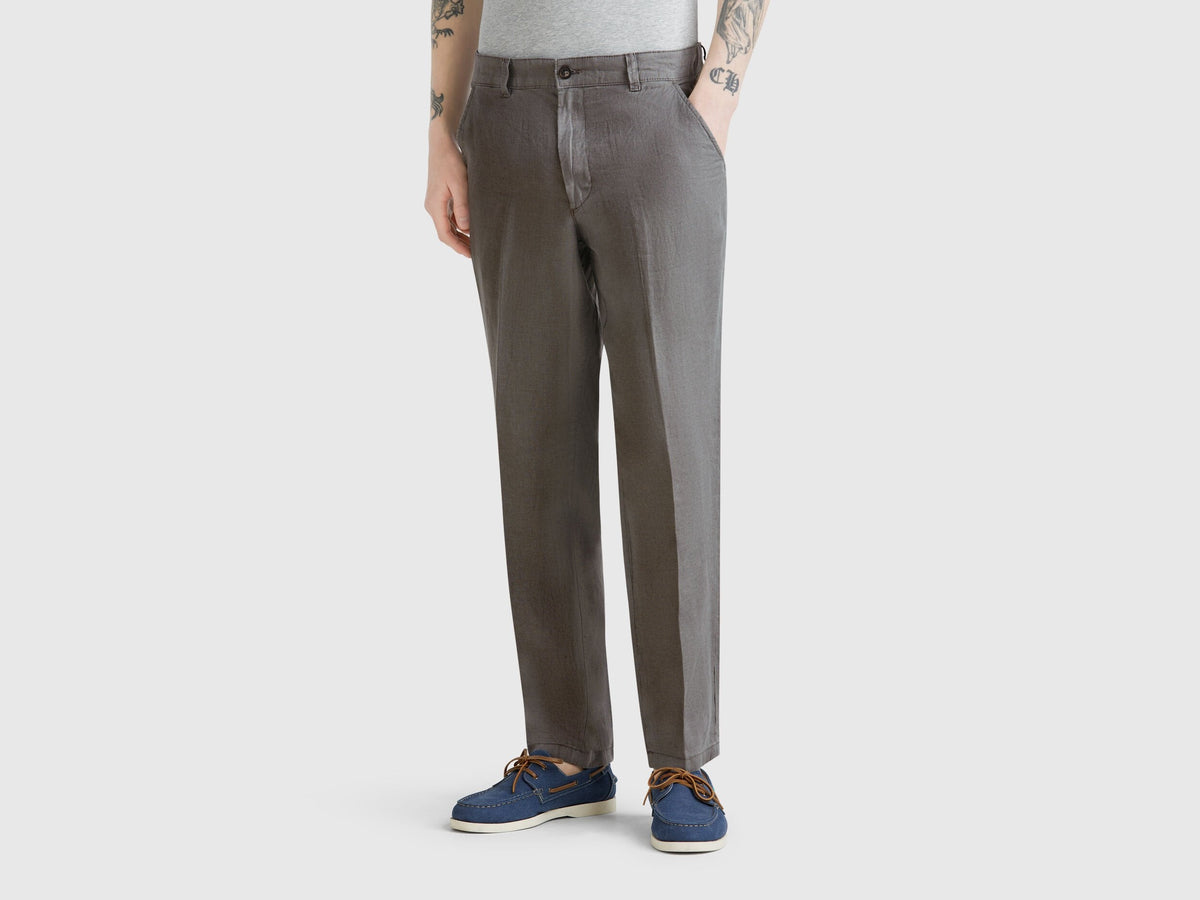 Benetton_Chinos in Pure Linen_4AGH55HW8_00W_02
