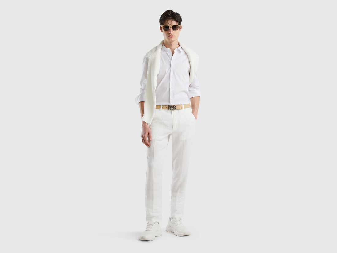 Benetton_Chinos in Pure Linen_4AGH55HW8_074_01