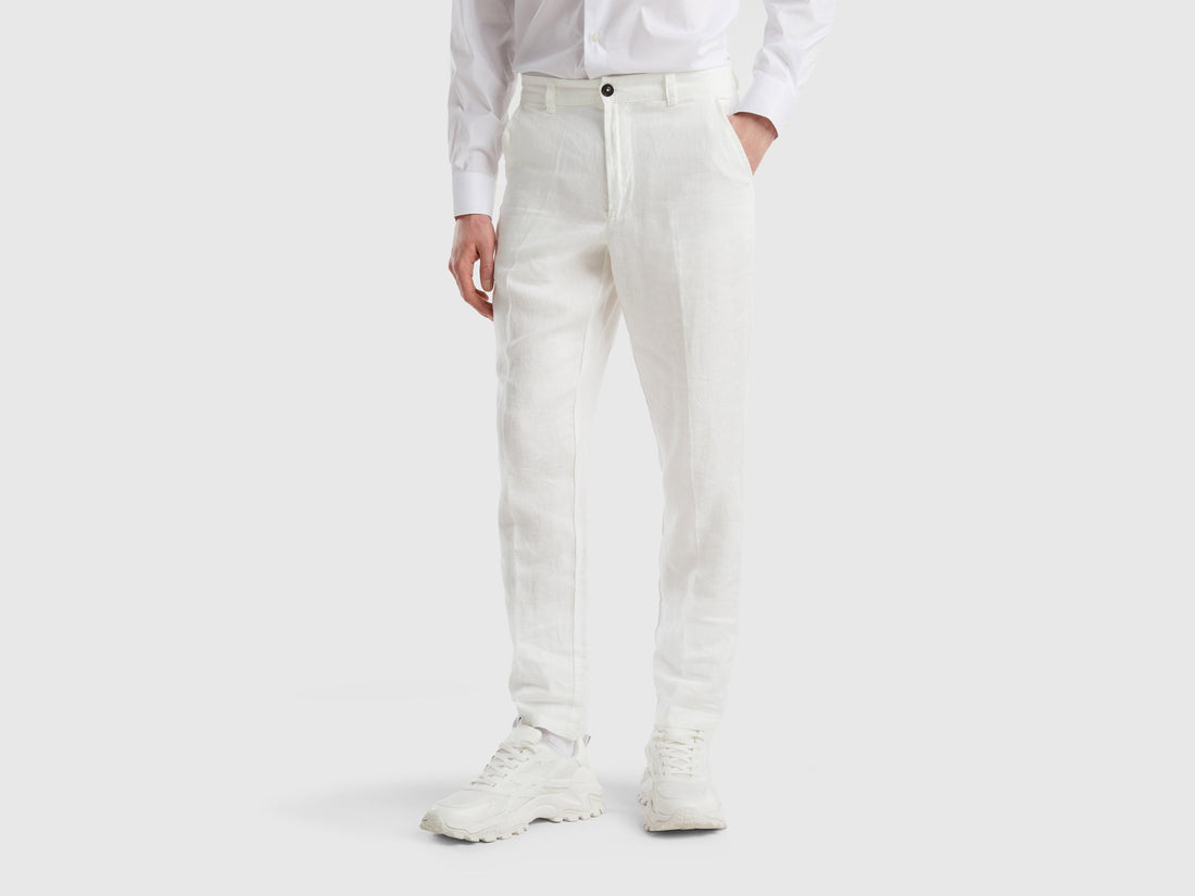 Benetton_Chinos in Pure Linen_4AGH55HW8_074_02