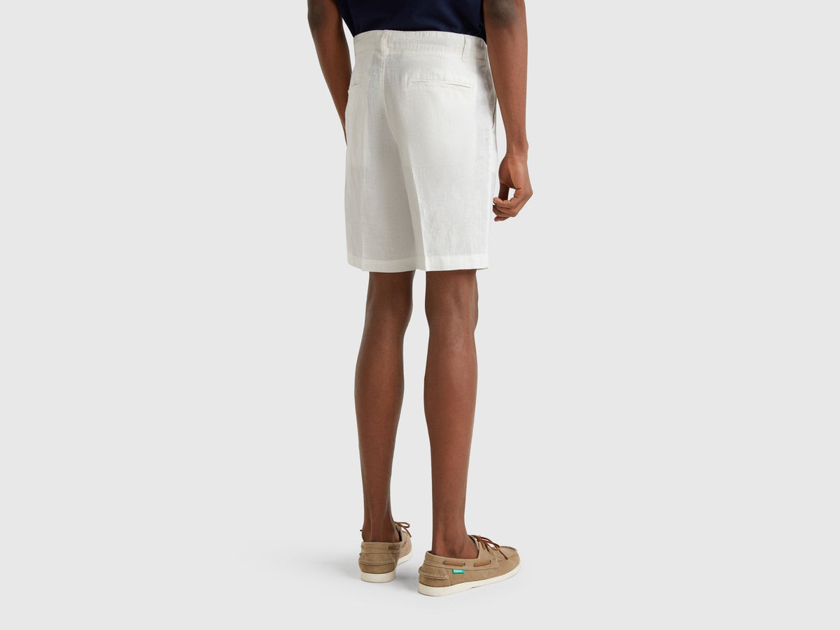 Benetton_Bermudas in Pure Linen_4AGH59548_074_03